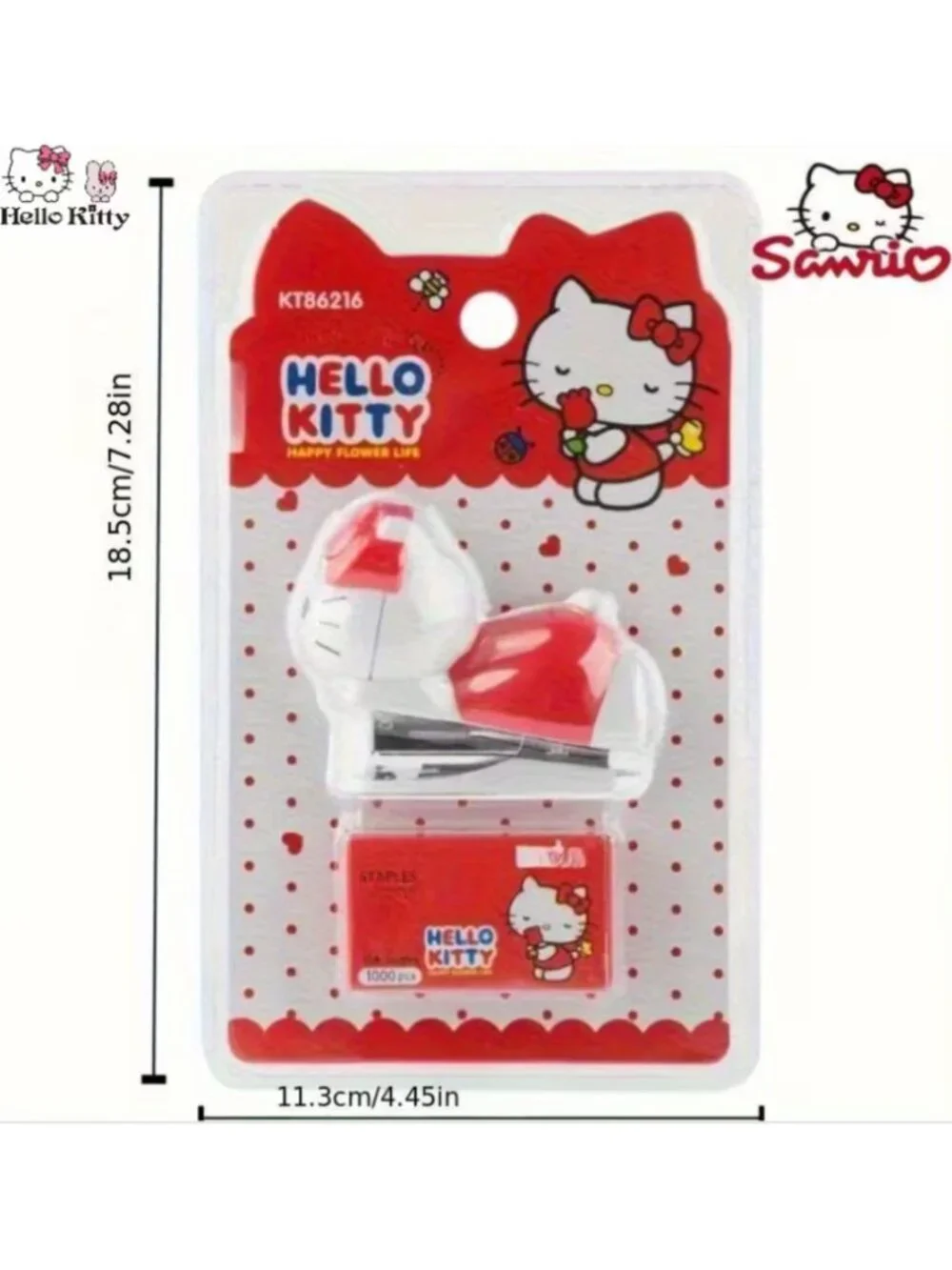 Hello Kitty Stapler Set with 1000 Staples Cute Kawaii Desk Accessory Office